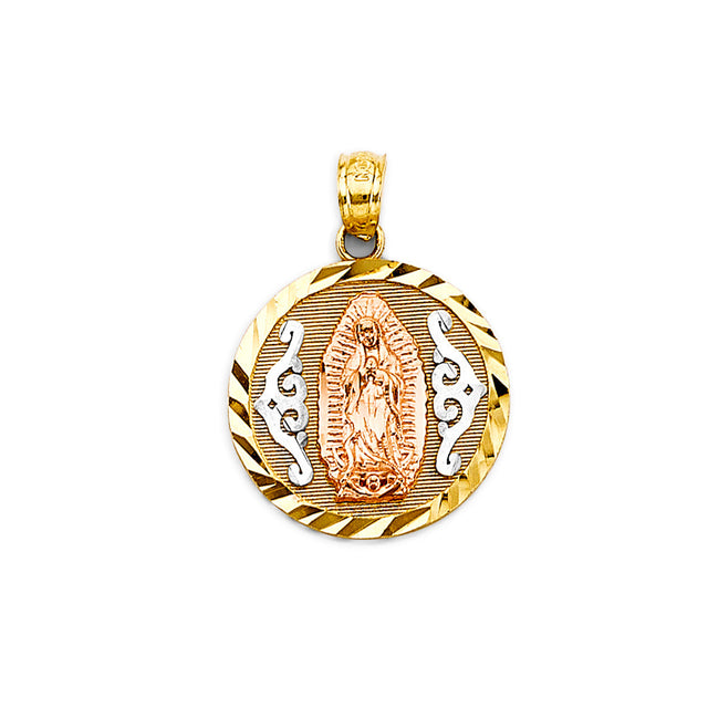 14K Tricolor Gold Guadalupe Pendant