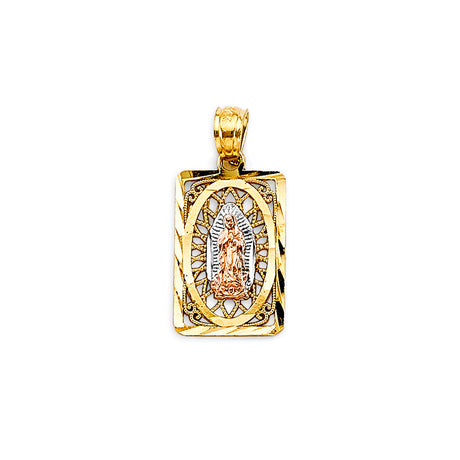 14K Tricolor Gold Guadalupe Pendant