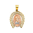 14K Tricolor Gold Guadalupe Pendant