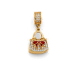 14K Yellow Gold Bow Handbag Pendant