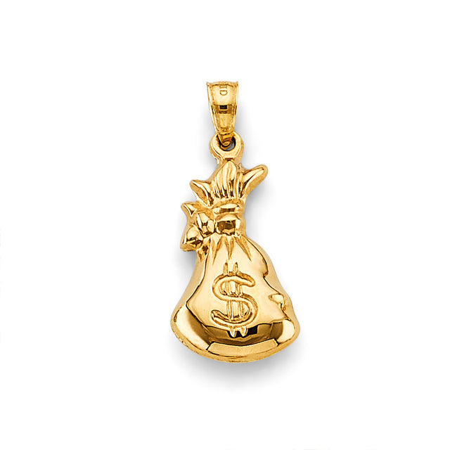 14K Yellow Gold Money Bag Pendant
