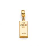14K Yellow Gold Fine Gold Bar Pendant