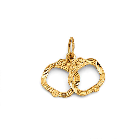 14K Yellow Gold Handcuffs Pendant