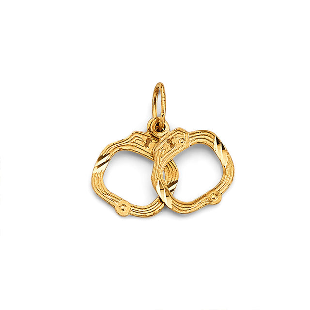 14K Yellow Gold Handcuffs Pendant