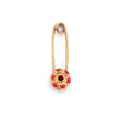 14K Yellow Gold Flower Safety Pin Pendant