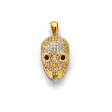 14K Yellow Gold Skull Pendant