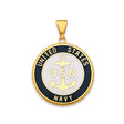 14K Yellow Gold Double-Sided U.S. Navy Emblem Pendant