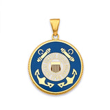 14K Yellow Gold US Coast Guard Pendant