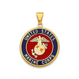 14K Yellow Gold US Marine Corps Pendant
