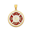 14K Yellow Gold Firefighter Pendant