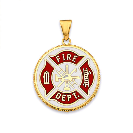 14K Yellow Gold Firefighter Pendant