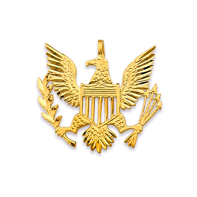 14K Yellow Gold American Eagle Pendant