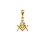 14K Yellow Gold Small Masonic Symbol Pendant