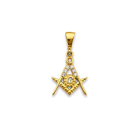 14K Yellow Gold Small Masonic Symbol Pendant