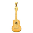14K Yellow Gold Large Acoustic Guitar Pendant