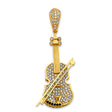 14K Two-Tone Gold Violin Pendant