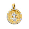 14K Two-Tone Gold CZ San Benito Pendant