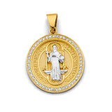 14K Two-Tone Gold CZ San Benito Pendant