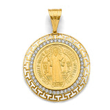 14K Two-Tone Gold Greek Frame San Benito Pendant