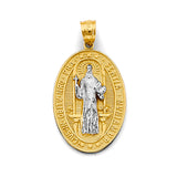 14K Two-Tone Gold Small Oval San Benito Pendant