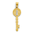 14K Two-Tone Gold Oval Medallion San Benito Key Pendant