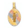 14K Tricolor Gold Stamp St Jude Thaddeus Pendant