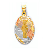 14K Tricolor Gold Stamp St. Jude Thaddeus Pendant