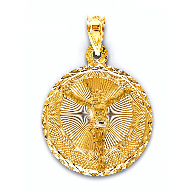 14K Gold Stamp Jesus Christ Pendant