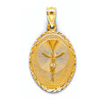 14K Yellow Gold Stamp Jesus Christ Pendant