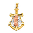 14K Two-Tone Gold Anchor St. Jude Thaddeus Pendant