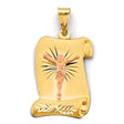 14K Two-Tone Gold Stamp Jesus Christ Pendant