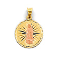 14K Two-Tone Gold Stamp Guadalupe Pendant