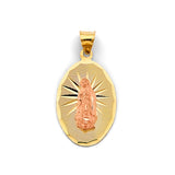 14K Two-Tone Gold Stamp Guadalupe Pendant