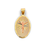 14K Two-Tone Gold Stamp Jesus Christ Pendant