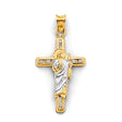 14K Two-Tone Gold Cross St. Jude Thaddeus Pendant