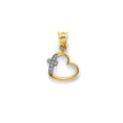 14K Two-Tone Gold Heart with Cross Pendant