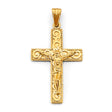 14K Yellow Gold Fancy Crucifix Cross Pendant