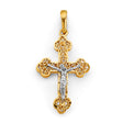 14K Two-Tone Gold Crucifix Cross Pendant