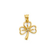 14K Yellow Gold Shamrock Pendant