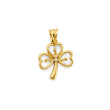 14K Yellow Gold Shamrock Pendant