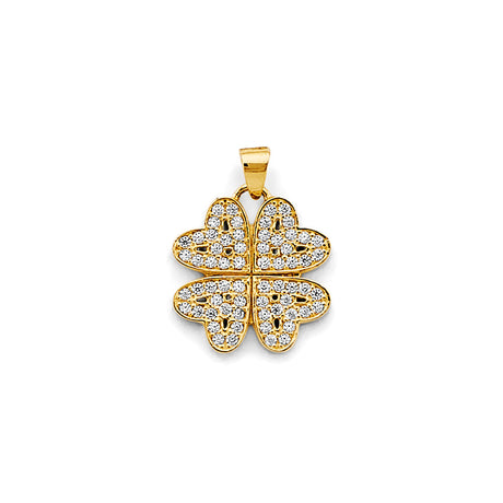 14K Yellow Gold Four-Leaf Clover Pendant