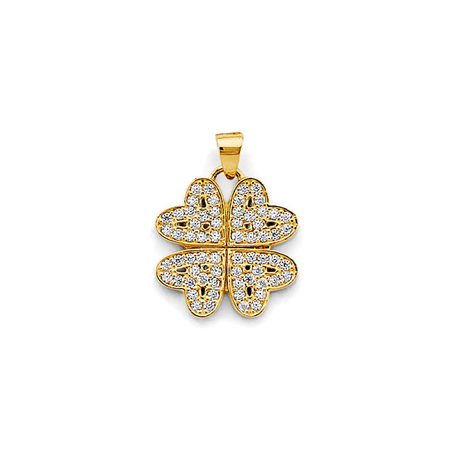 14K Yellow Gold Four-Leaf Clover Pendant