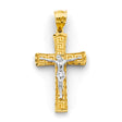 14K Two-Tone Gold Greek Crucifix Cross Pendant