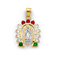 14K Two-Tone Gold Horseshoe Guadalupe Pendant