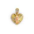 14K Tricolor Gold Heart Guadalupe Pendant