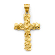 14K Yellow Gold Nugget Cross Pendant