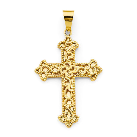 14K Yellow Gold Fancy Cross Pendant