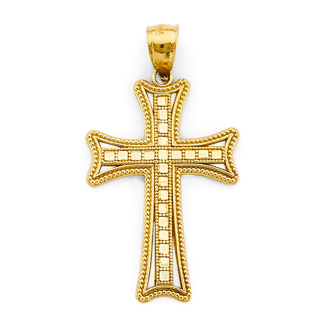 14K Yellow Gold Fancy Cross Pendant