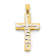 14K Two-Tone Gold Faith Cross Pendant