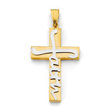 14K Two-Tone Gold Faith Cross Pendant